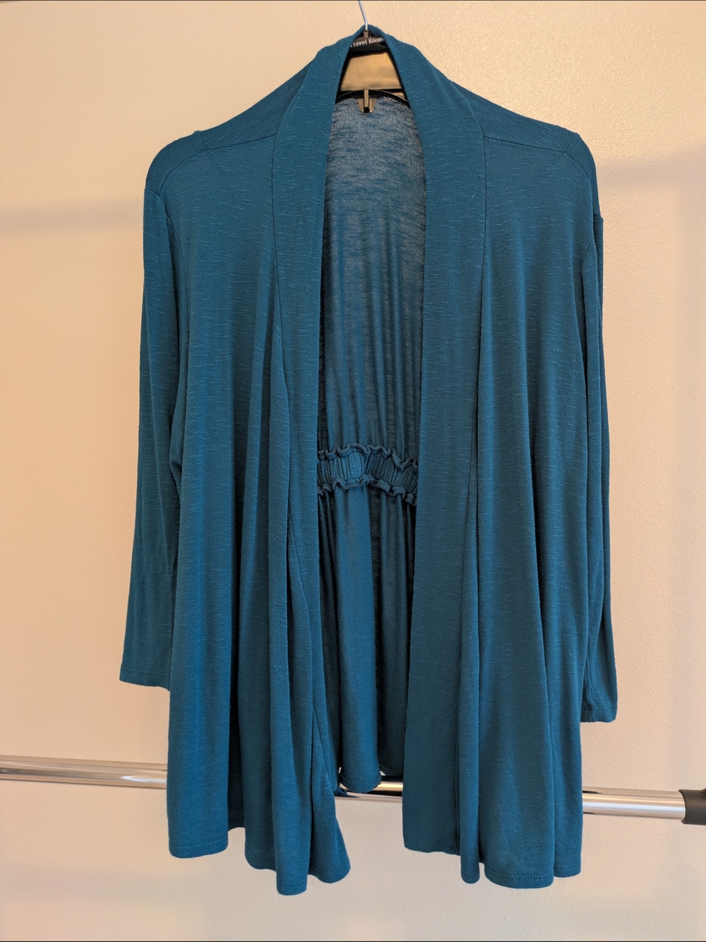 Open-Front Teal Women's Cardigan